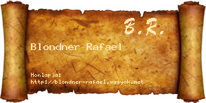 Blondner Rafael névjegykártya